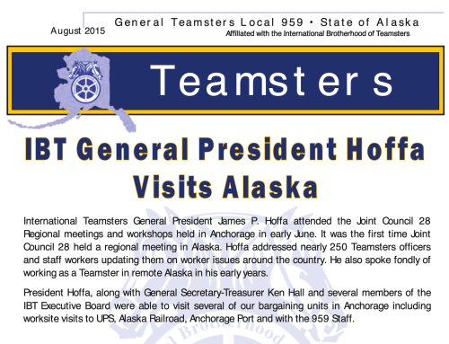 Teamsters 959 Newsletter August 2015